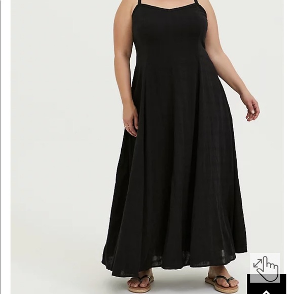 torrid Dresses & Skirts - Torrid Black Textured Trapeze Maxi Dress 00X